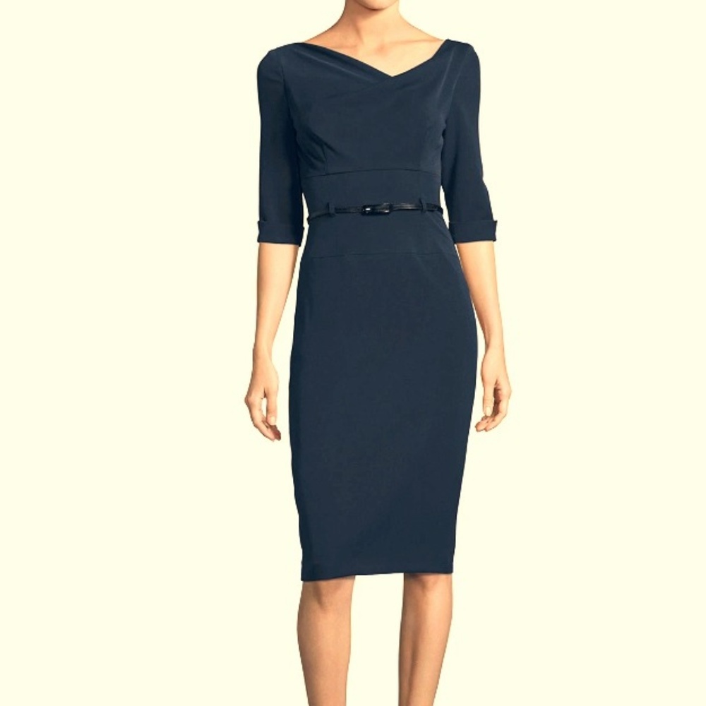Black Halo Jackie 3/4-Sleeve Sheath Dress